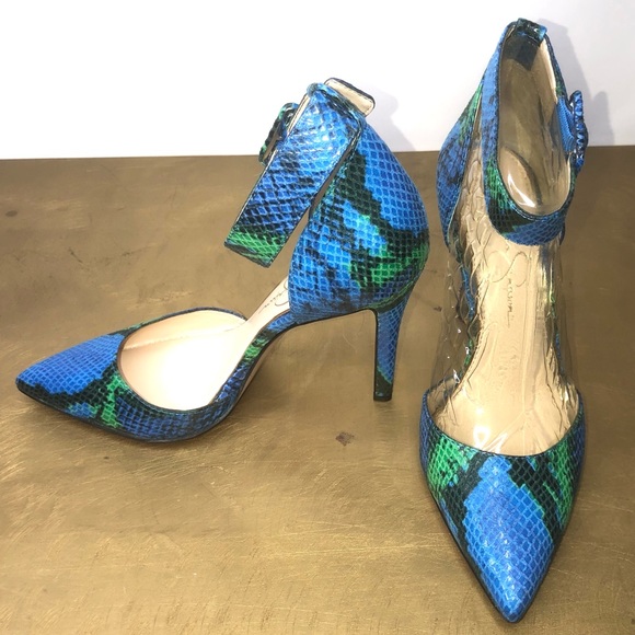 JESSICA SIMPSON COMBO BUCKLE HEELS - Picture 2 of 8